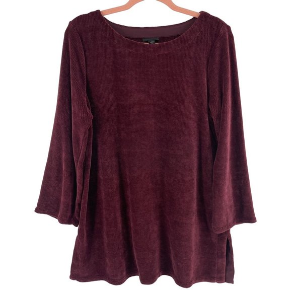 J. Jill Women's Size Medium Burgundy/Maroon Plush Cozy Chenille Sweater - Picture 1 of 5